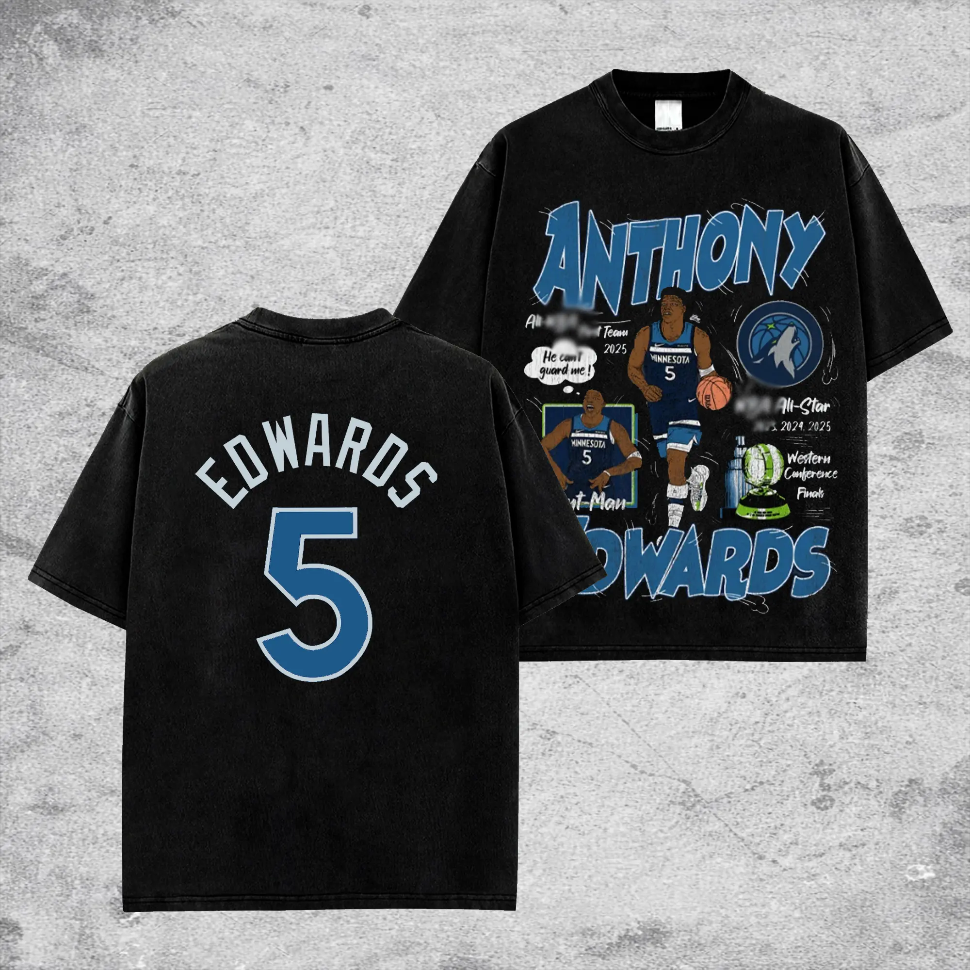 [HoopZoneStyle] Anthony Edwards 'Ant' 5 Wolves Game Day Retro Unisex 100% Heavyweight Cotton T-Shirt – Wolves Fans Shirt, Minnesota Basketball Shirt, Game Day Outfits, Gift For Basketball Fans