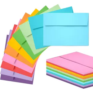 50 Pack 5x7 Colored Self-Seal Envelopes for Invitations, Postcard, Wedding, Greeting Cards, Photos