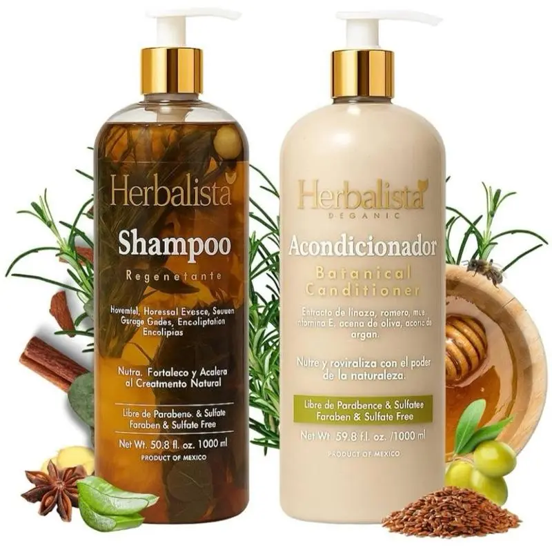 herbalista Shampoo and Conditioner Set, Nourishing Duo Strengthens Roots for Fresh and Clean Hair, Paraben-Free Daily Use Formula for All Hair Types, Coconut & Eucalyptus Scent, 2 x 1000ml, Cinnamon, Detangling, Handcrafted, Hair-Moisturizing