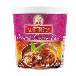MAE PLOY Panang Curry Paste 400g - Authentic Thai Red Curry Sauce, No MSG, No Preservatives, No Artificial Colors