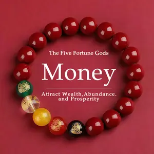 2026 Year of the Horse New Low Content Cinnabar Five Directions Wealth God Bracelet Zodiac Year Purple Gold Sand Men and Women Bracelet Cubic Zirconia money bracelet bracelet jewelry bracelet for men bracelets for women