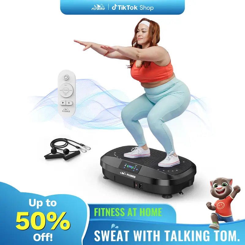 【FLYBIRD & FEIERDUN】Vibration Plate Exercise Machine, 330/340 lbs Capacity Lymphatic Drainage Machine with LED Touch Screen & Remote Control, Full Body Workout for Home Gym, with 2 Resistance Bands #TikTokShopHolidayHaul #ChristmasTikTok