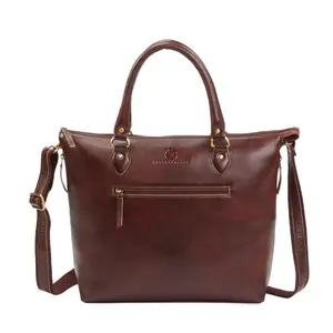 Chrystie Leather Tote Bag Pebbled Leather Maroon Office Bag for Women Gift for Her
