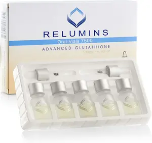 Relumins Liquid Glutathione Oral Supplement - Advanced Formula with Vitamin C Booster - Tangerine Flavor - 10 Mini Bottles