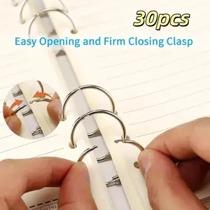 30-Piece Inch Loose Leaf Binder Rings, Metal Flashcard Rings for Index Cards, Durable Key Rings for Organizing and Crafting