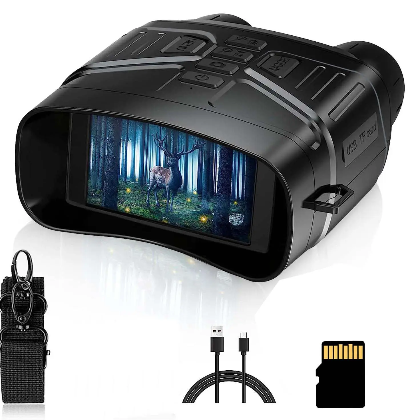 FCPVHOY 4K Night Vision Outdoor Binoculars with Infrared Technology, 5000mAh Battery, 3'' HD Screen – Camping & Hiking Essentials, Night Vision Technology