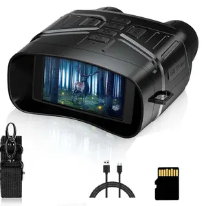 Night Vision Goggles - 4K Night Vision Binoculars with 5000mAh Rechargeable Battery, 32GB TF Card can Save Photo and Video, 3'' HD Screen for Camping & Security