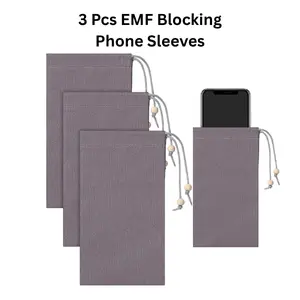 3 Pcs EMF Blocking Phone Sleeves – Anti-Radiation Shield Pouch for Smartphone, Blocks GPS, WiFi, RFID & Cell Signals, Pocket Size Privacy Case