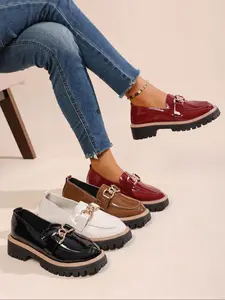 Women's Leather Loafers, Lightweight Non-Slip Design, Casual Fashion Shoes, Comfortable Walking Footwear for Daily Wear, Lightweight Flats