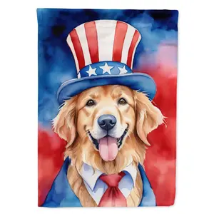 Golden Retriever Patriotic American Garden Flag Mailbox Flag Decorative Yard Flag Banner Outside Patio Artwork Yard Flower Beds, Garden Size, Multicolor