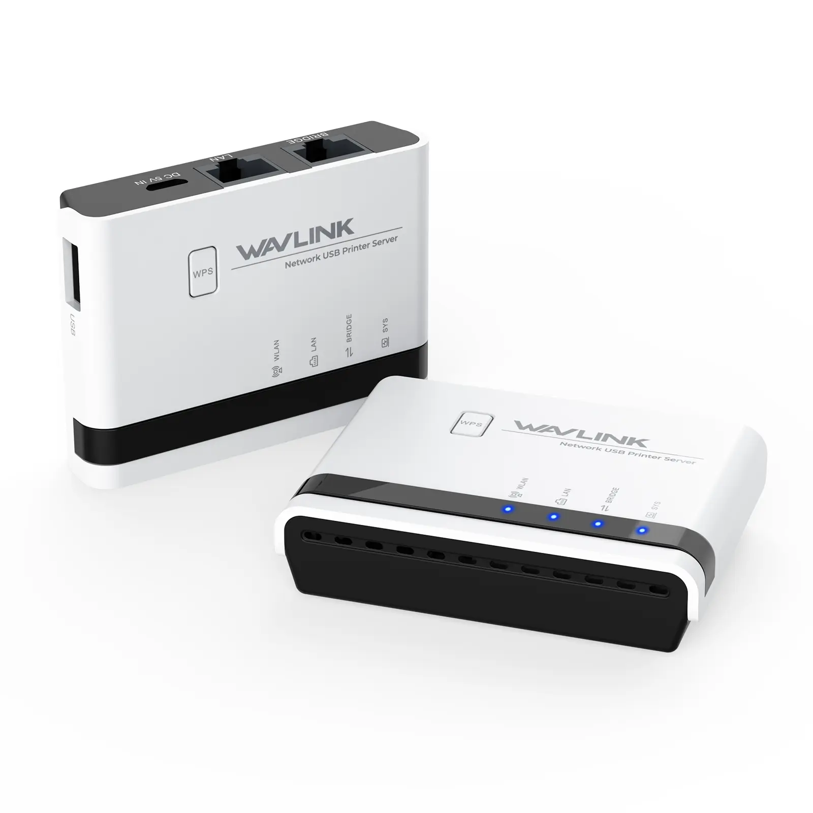 WAVLINK USB Wireless Print Server - 10/100Mbps LAN Bridge, 480Mbps USB2.0 Port, Lightweight Pocket-Size Design, Wireless Transformation, Wide Compatibility with Windows/Mac RAW Printers, Web Management, Versatile Operation Modes, Manufacturer Warranty, Fa