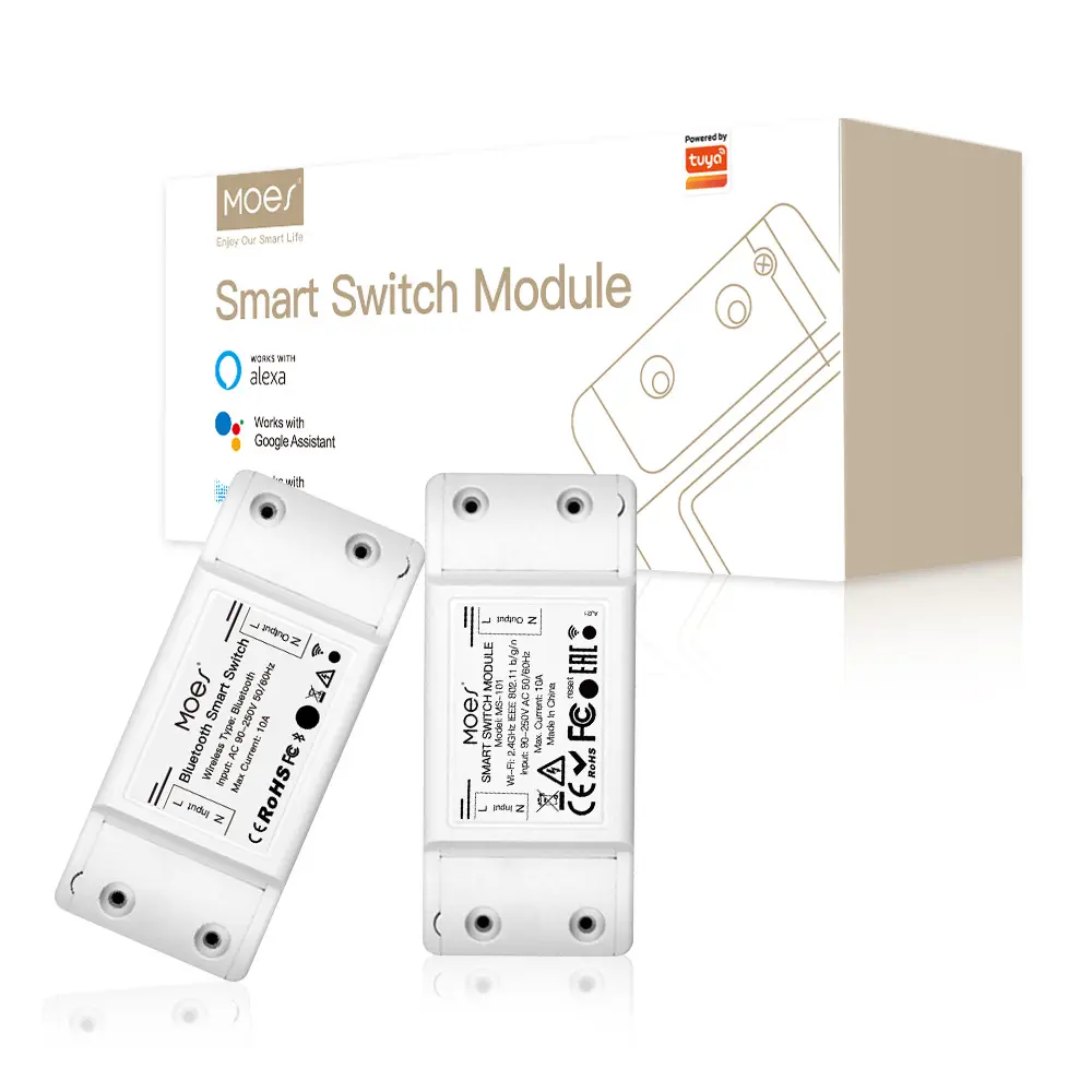 Tuya WiFi Smart Home Light Control Switch (5cm x 12cm) - Voice & App Control, Alexa Compatible, Programmable, Energy-Saving, Timing, Wireless Remote, Indoor Use, Home Security Automation