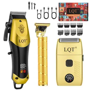 LQT All-In-One Men's Hair Cutting & Grooming Set, Cordless Rechargeable Hair Clipper, Detail Trimmer & Shaver with LCD Screen, Complete Home Barber Kit with Full Accessories, Save Money on Barbers for All Ages & Grooming Needs