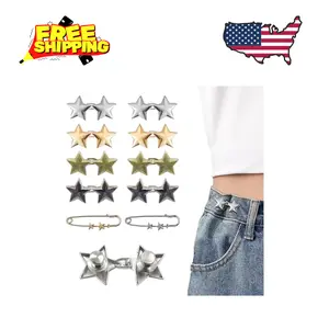 10 Set Pant Waist Tightener Star Buttons Pins for Loose Jeans