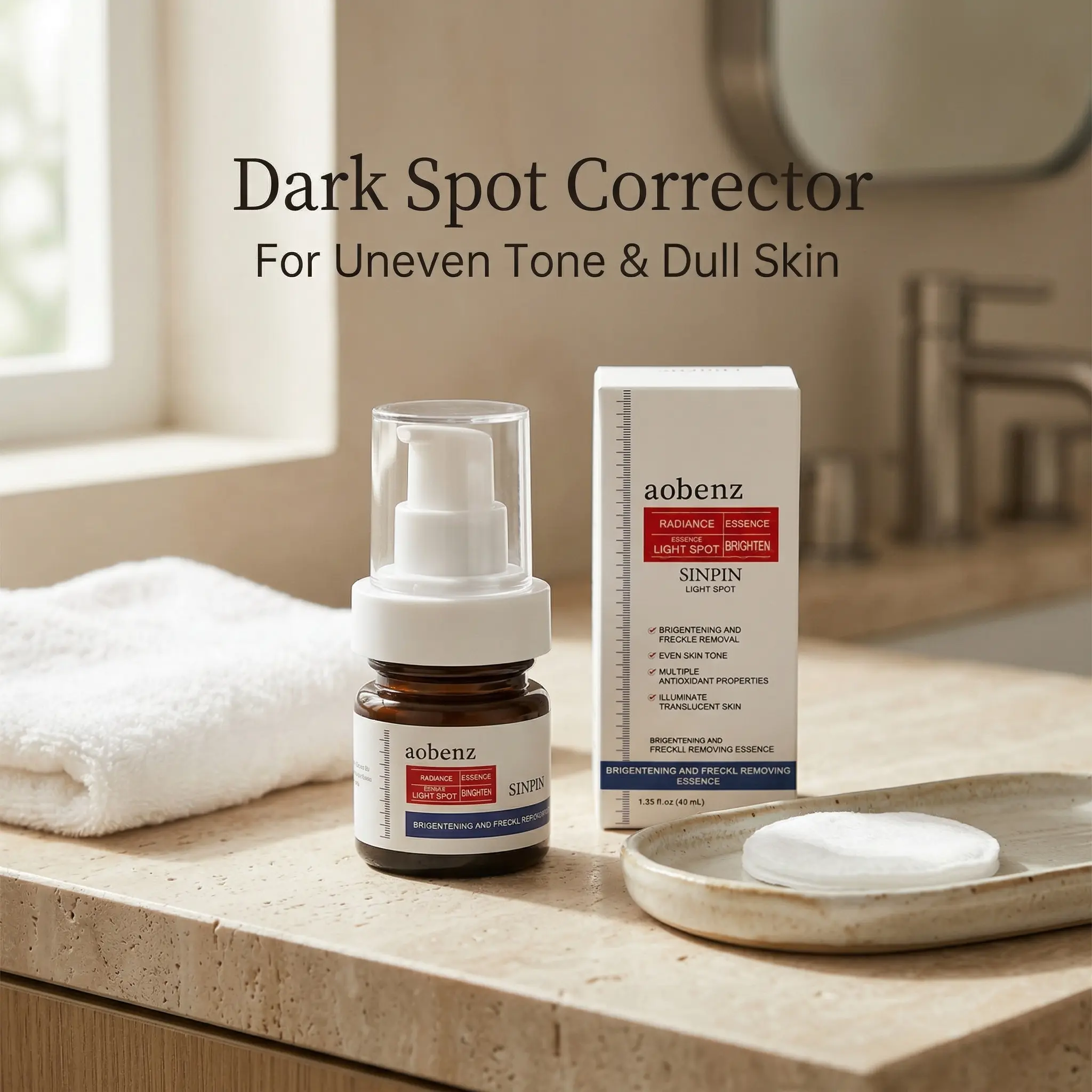 Dark Spot Corrector Serum Brightening Facial Serum | Niacinamide Skincare for Dull & Uneven-Looking Skin | Lightweight Glass Skin Routine