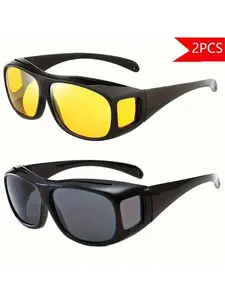 Driving Sunglasses Set of Two, UV Protection Lenses, Ergonomic Design, Durable Frame, Safe and Fashionable, Perfect for Driving, Stylish Glasses