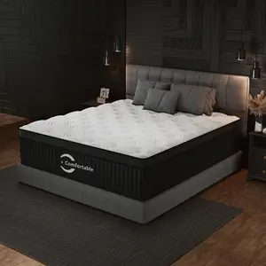 【Summervibes】 mattress Comfortable Sleep Solution 12"/14" Hybrid Mattress with Gel Memory Foam & Individually Wrapped Coils for Medium Firmness Cool Sleep Support Fits Twin Full Queen King Sizes
