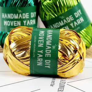Metallic Color Yarn Strips, Shiny Glittering Yarn for Crochet, Thick Handmade Crafting Material, Multiple Colors Available, Perfect for DIY Projects, Crochet Decor