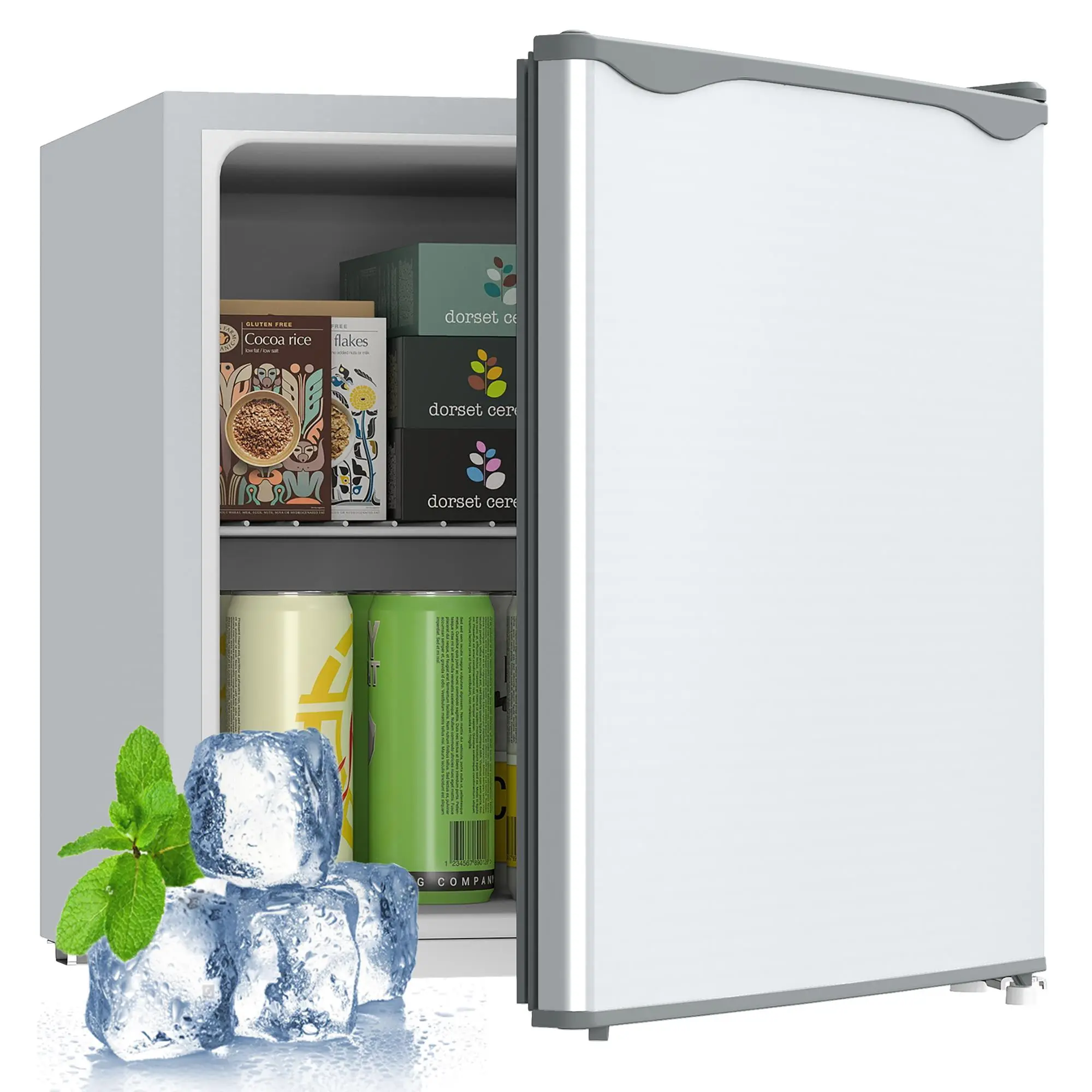 1.1Cu.Ft Countertop Mini Freezer – Compact Upright Freezer with Removable Shelf, Reversible Door & Adjustable Temperature (6.8℉ to -11.2℉). Energy Efficient. For Apartment, Dorm, Motor Home or Office. Gray