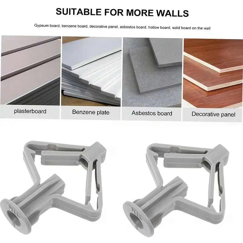 Plastic Butterfly Drywall Anchors with Screws, 50/100pcs Bulk Pack, Hollow Wall Toggle Plugs for Gypsum Board & Plasterboard, Toggle Bolts for Drywall