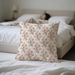 Elegant Floral Pattern Throw Pillow Case, Soft and Breathable Fabric with Exquisite Craftsmanship, Simple Modern Design for Home Decor