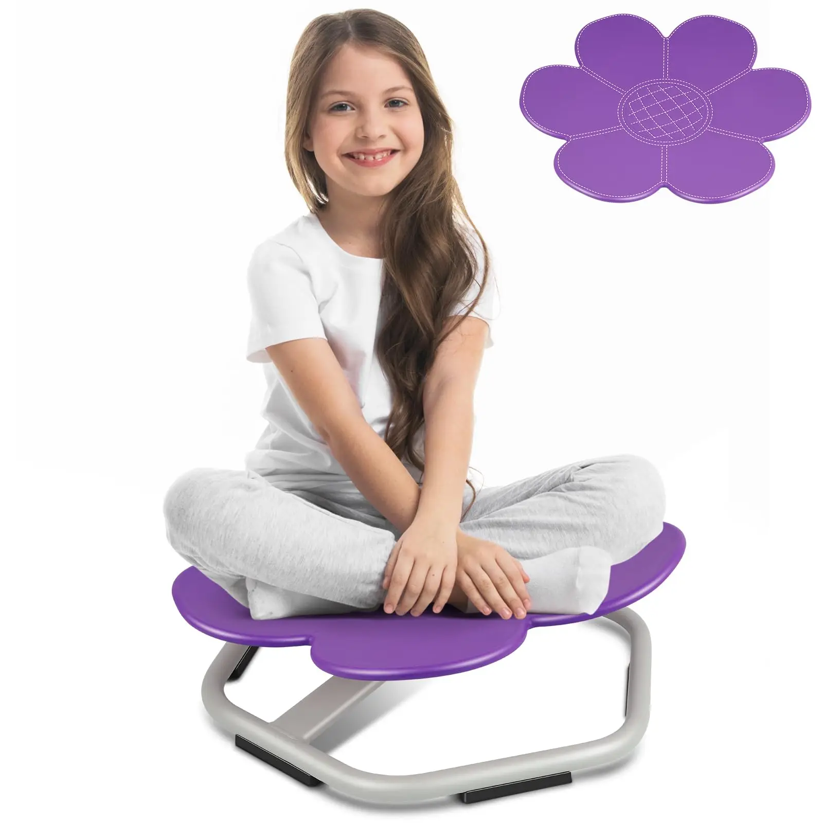 Sensory Toys Kids Swivel Chair,Kids Swivel Chair, Petal Sit and Spin Seat Balance Chair, Regulating Toddler’s Body Balance,Metal Base Non-Slip