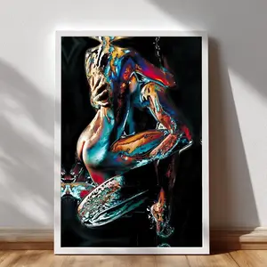 Abstract Graffiti Lover Poster, Sexy Body Art Print , Modern Urban Wall Art for Home Decor. No Framed