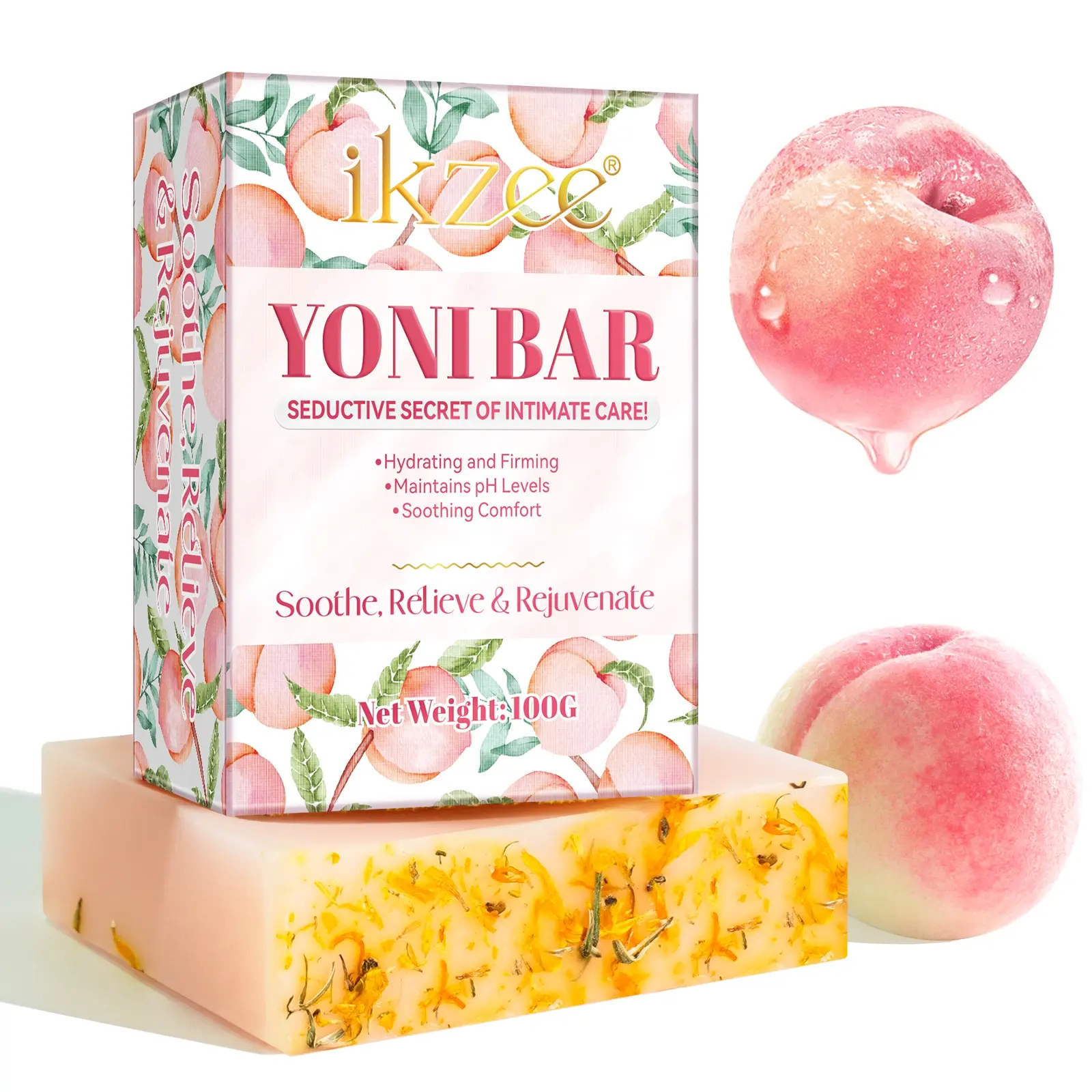ikzee Yoni Wash acidic intimate soap Cleanser moisturizing balance PH deep cleansing and removing odor female bathing intimate cleaning soap 100g/piece Feminine Hygiene Products