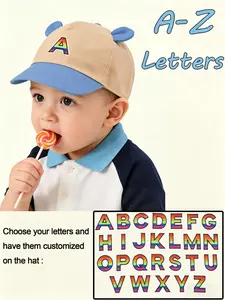 1PC Adjustable Baseball Cap with Cute Ears, Casual Sun Protection Hat for Boys and Girls, Suitable for Ages 1-3, Soft Dome Cap