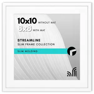 Thin Border Picture Frame | Polished Plexiglass | With Mat - Americanflat