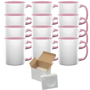 12-Piece Set: 15 oz. El Grande Pink Sublimation Mugs | Foam Support and Gift Boxes Included
