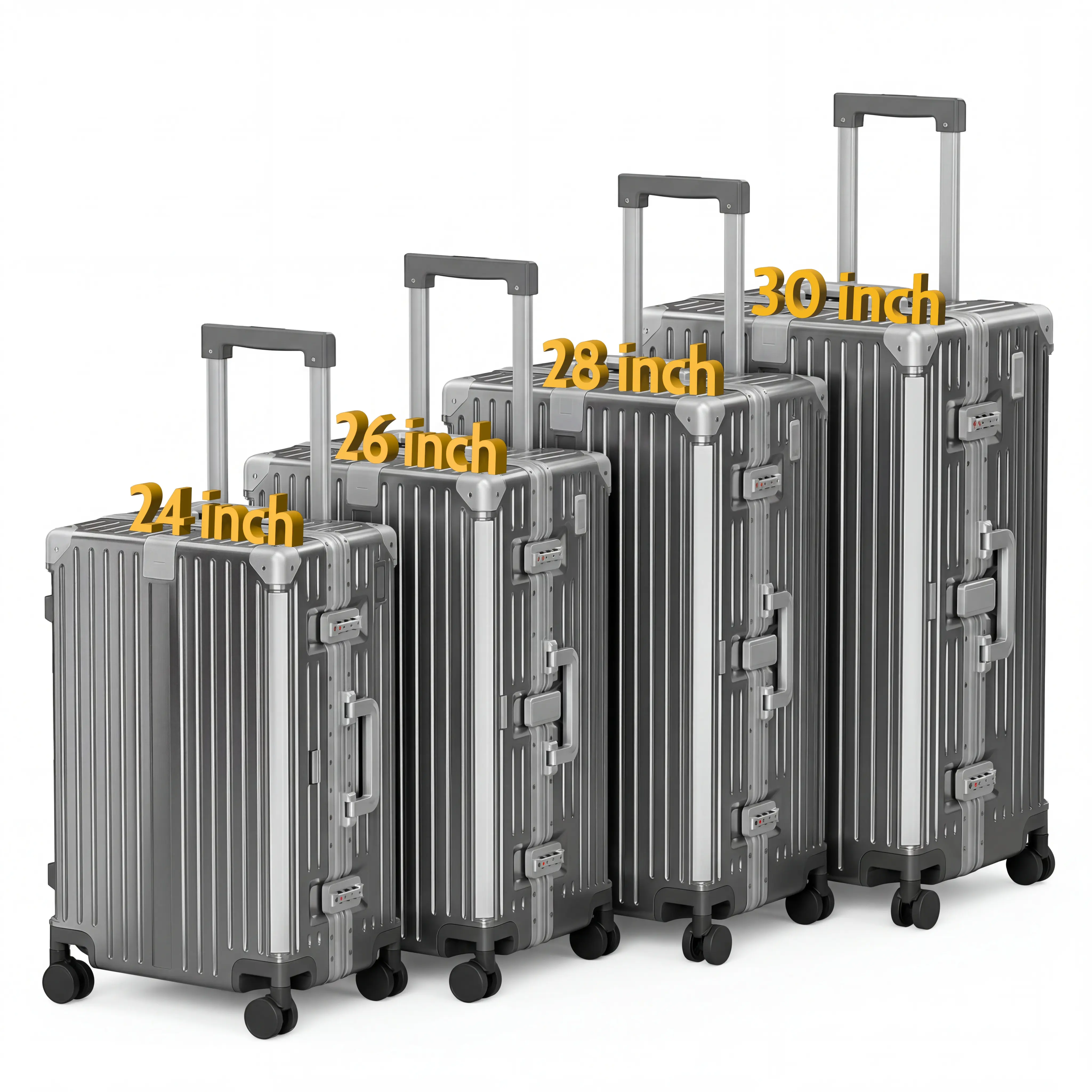 PHIVILLA Trunk Luggage, Large 24/26/28/30 Inch Thickened Aluminum Frame Luggage with TSA Spinner Wheels, 3-Layer PC Hardside Zipperless Travel Suitcase with Type-C USB Charging Port, Cup Holder