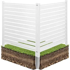 VEVOR Outdoor Privacy Screens, 50 Wx 50 H Air Conditioner Fence, Pool Equipment Enclosure, Horizontal Vinyl Privacy Fence, Perfect to Enclose Trash Can and A/C Units (2 - Panel)VEVOR Super Brand Day