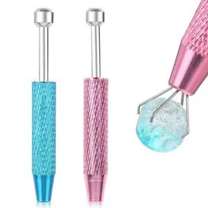 2 Pcs Piercing Ball Grabber Tool, Piercing Changing Tools 4-Claw Pick Up Piercing Ball Holder, Gem Tweezers Piercing Jewelry for Jewelry Craft Small Parts Pickup(Blue+Pink)Quesear