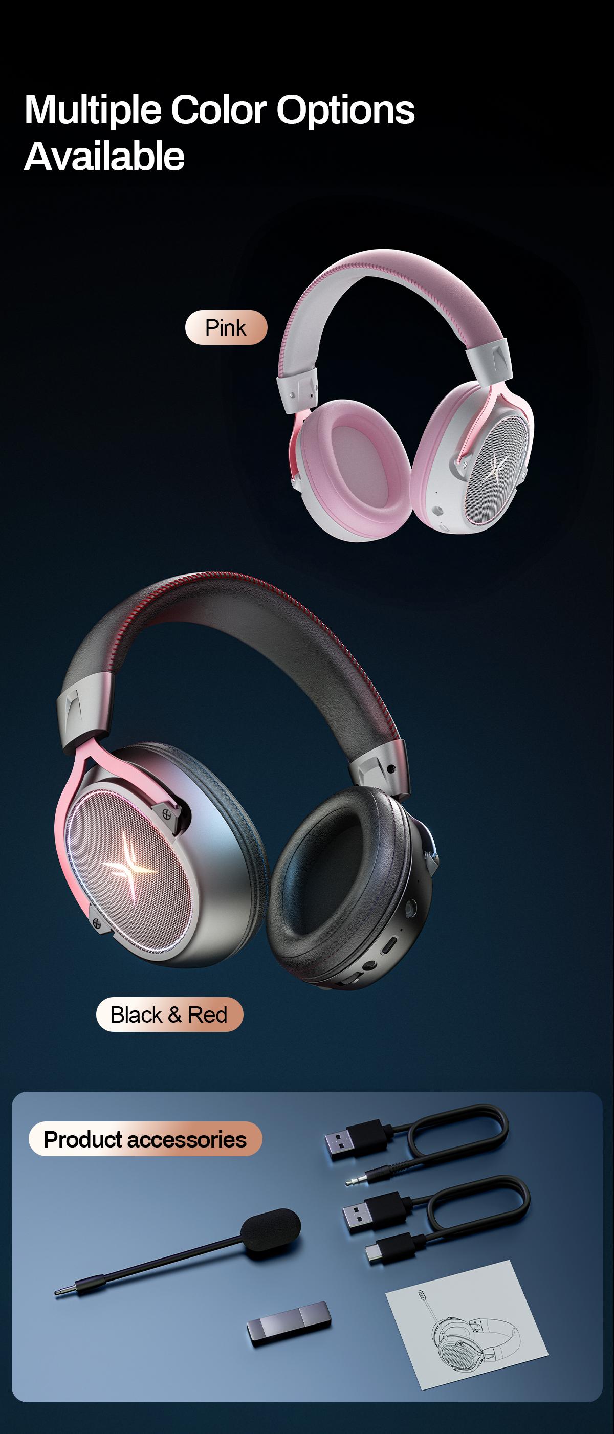 [New Year Picks] TAGRY K3 Gaming Headset - 7.1 Surround Sound - 50mm Drivers - Memory Foam Cushion - Bluetooth 5.3-USB-A/C Dual Interface 2.4G - Wired 3.5mm Audio Jack - For PC, Mac, PS4, PS5,Switch, Xbox, Smart Phone, Laptop, Smart Watch, Tablet