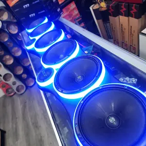 SMART LOADED  Universal 45” Sound Bar  Pod 6 x 6.5" Midrange & 2x Tweeter  AND LED SPEAKER RING (wood and fabric ) LOADED 6 DEAF BONCE AP-M61SE AND 2 TWEETERS DEAF BONCE TH-25G  PAQUETE COMPLETO 4 BOCINAS Y 2 TWEETER Y AROS DE LUCES  !!!!!!!!