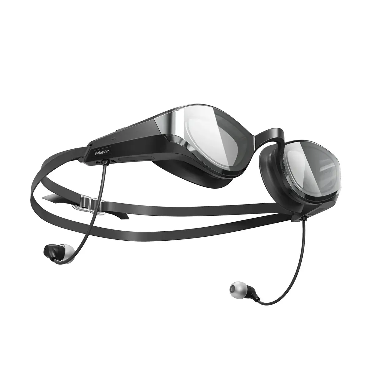 Holosport SollaWave Unisex Hydrodynamic Swim Goggles with Built-in MP3 Player, 9-Axis Motion Tracking, and AI Analysis - Silicone with Anti-Fog Lens, Goggles For Swimming, Adjustable
