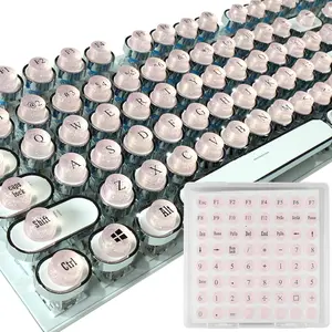 Full-Size Keyboard Key Raiser for Long Nails Typing and Gaming, 128 Self-Stick Silicone Keys, Fits Keyboard and Laptop, Silicone Raised Keyboard ( Cylinder)