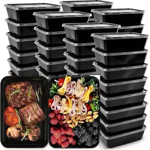 20pcs Reusable Food Prep Containers, Microwave Safe Lidded Storage Boxes, Disposable Plastic Bento Boxes, Dishwasher & Freezer Friendly, Plastic Containers Set
