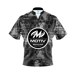 Motiv Blackout Honeycomb Quick Ship CoolWick Sash Zip Bowling Jersey