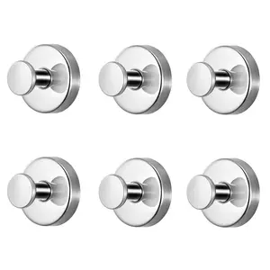 6pcs Heavy-Duty Powerful Suction Cup Hooks, Stainless Steel Bathroom & Kitchen Storage Solutions, Bathroom Organizing Accessories, Durable Design for Secure Hanging, Strong Suction Cup, Bathroom Organizer Supplies, Suction Cup Hooks For Shower