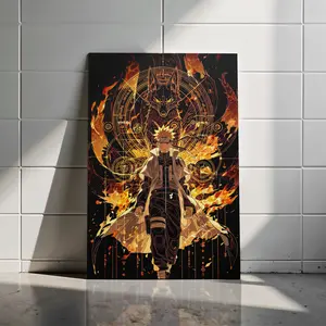 Naruto Kurama Nine Tails Poster – Fiery Aura Anime Wall Art, Japanese Anime Aesthetic Decor Print, Otaku Room Gift Idea