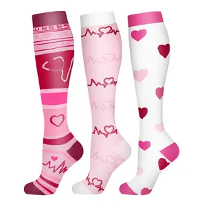 3 Pairs Copper Compression Athletic Socks for Men and Women, Best Support for Running, Sports, Hiking, Long Knee-Length Socks Set