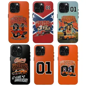 Vintage The Dukes of Hazzard Tough Phone Case Funny Road Movie 01 Orange Iconic Car Phone Case Vintage Phone Case Suitable for iPhone 17-11 Pro Max/Plus and  Samsung Galaxy S23-25