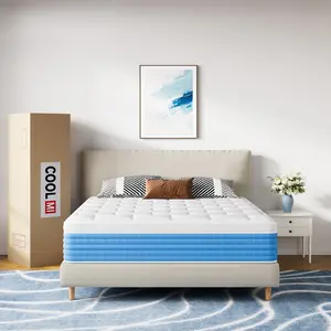 COOLMI 12/14 Inch Hybrid Mattress Queen Memory Foam & Pocket Springs for Motion Isolation Pressure Relief Medium Firm Feel Bed-in-a-Boxr TikTokShopBlackFriday