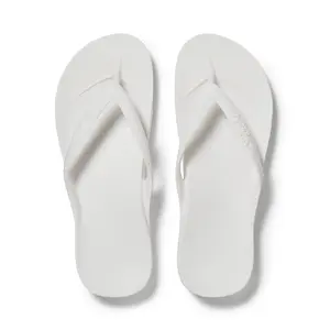 Comfy Arch Support Flip Flops - Comfortable, Supportive, Everyday, Summer, Women's, Men's, 2025 - White - Archies FootwearRAIMENTRY