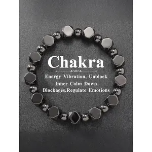TUJ Natural Obsidian Agate Bracelet, Root Chakra Protection Stone, Men's Energy Jewelry, Boost Confidence & Stability Gift