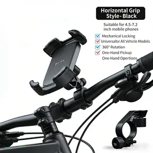 Bicycle Handlebar Phone Mount, Rotatable Electric Bike Handlebar Holder, Compatible with 4.5–7.2 Inch Screens, 360° Rotation
