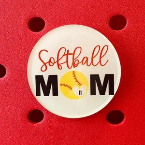 Softball Number Bogg Charm