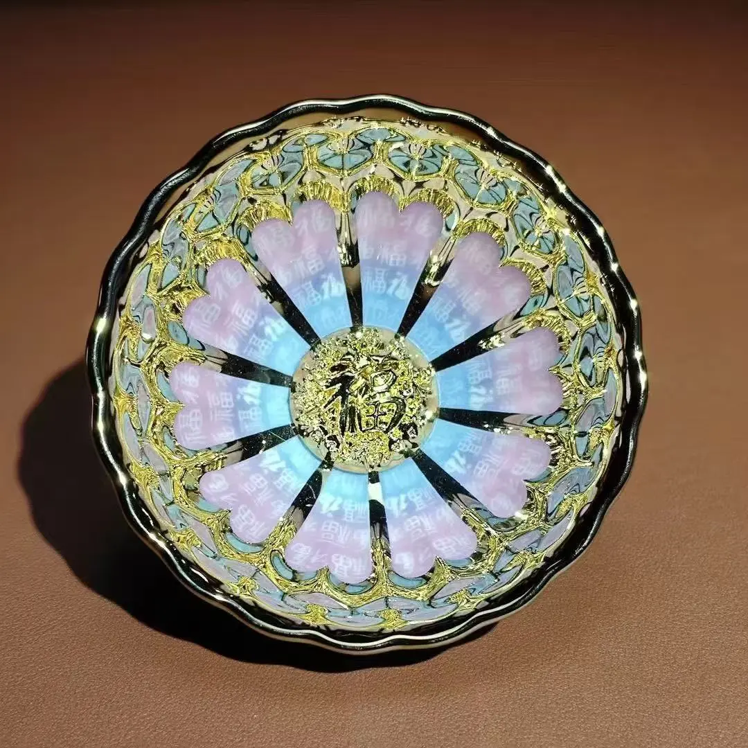 Colorful Kiln‑Transformation Landscape Teacup NY009
